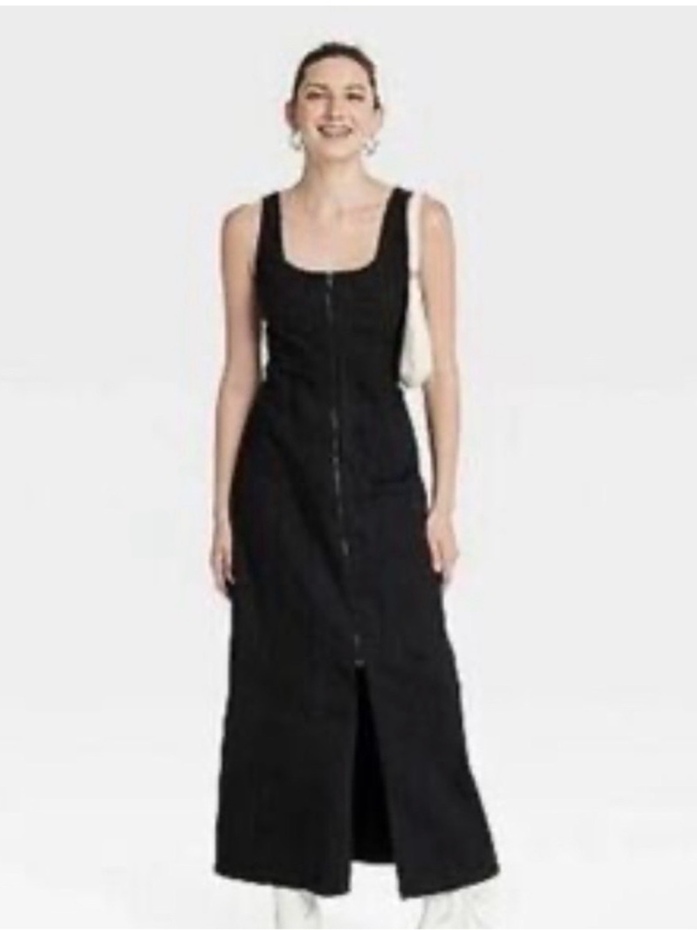 NEW Universal Thread Black Denim Zip Up Dress sz. 12